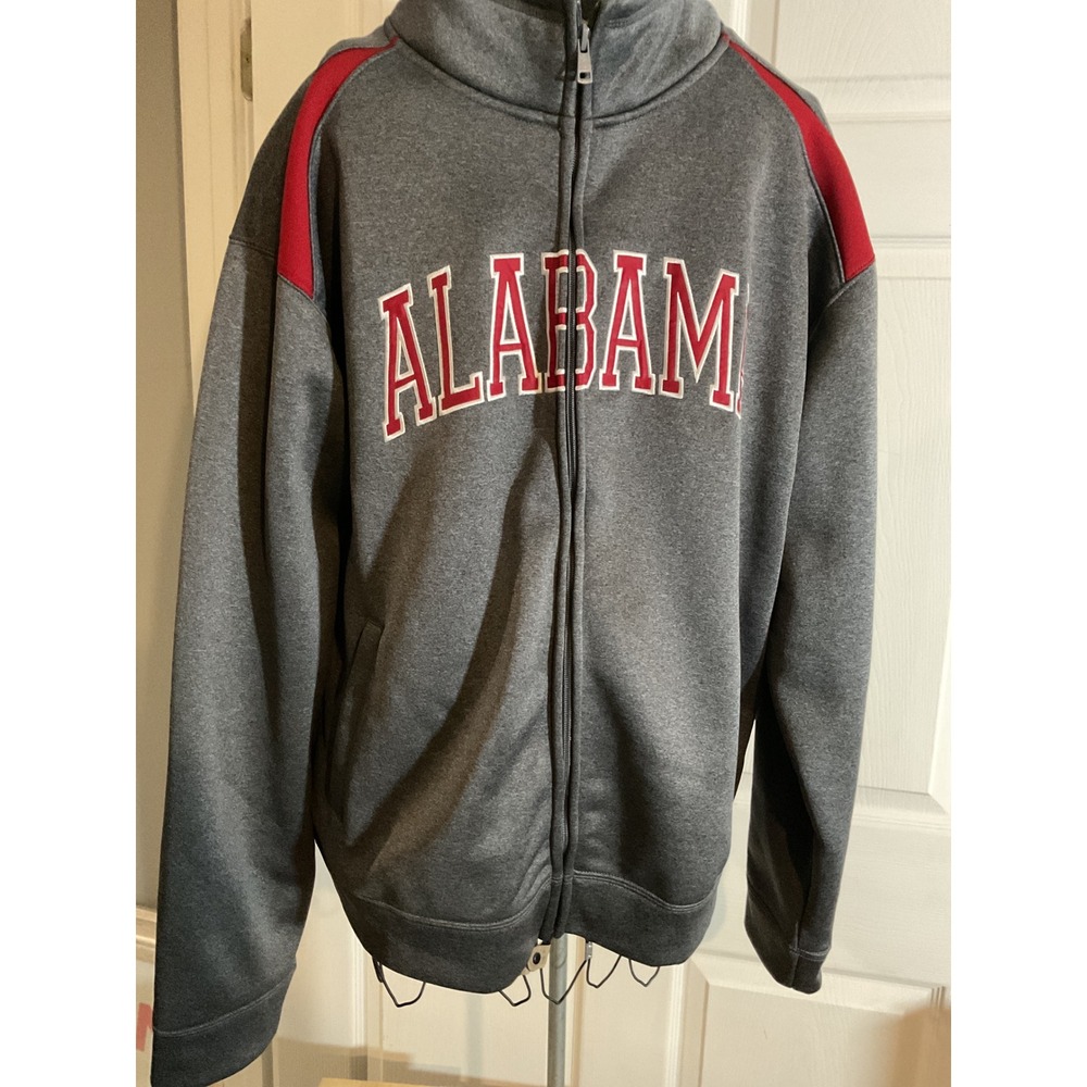 Campus Drive Alabama Crimson Tide Full Zip Track Jacket‎ Gray Red Mens Medium